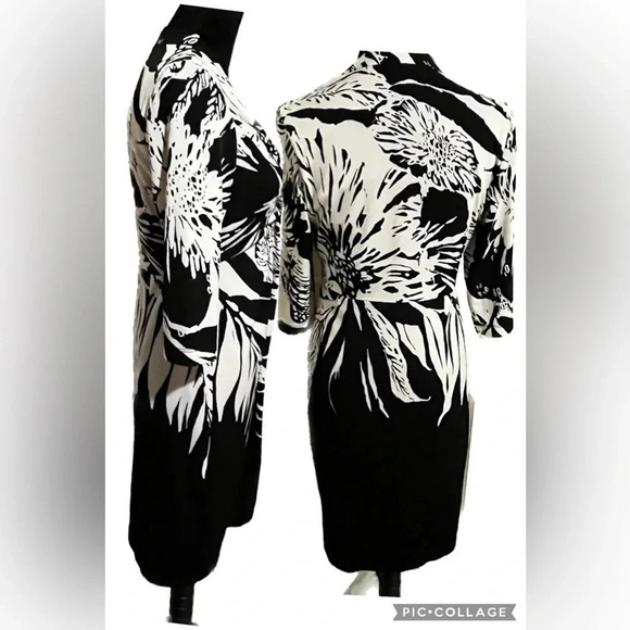 Donna Ricco black and white patterned twist-knit front sz 6 - Picture 2 of 6